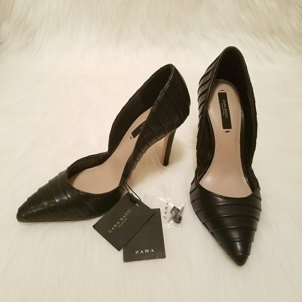 👠 NWT Zara Pleated Court Shoes - Picture 4 of 8