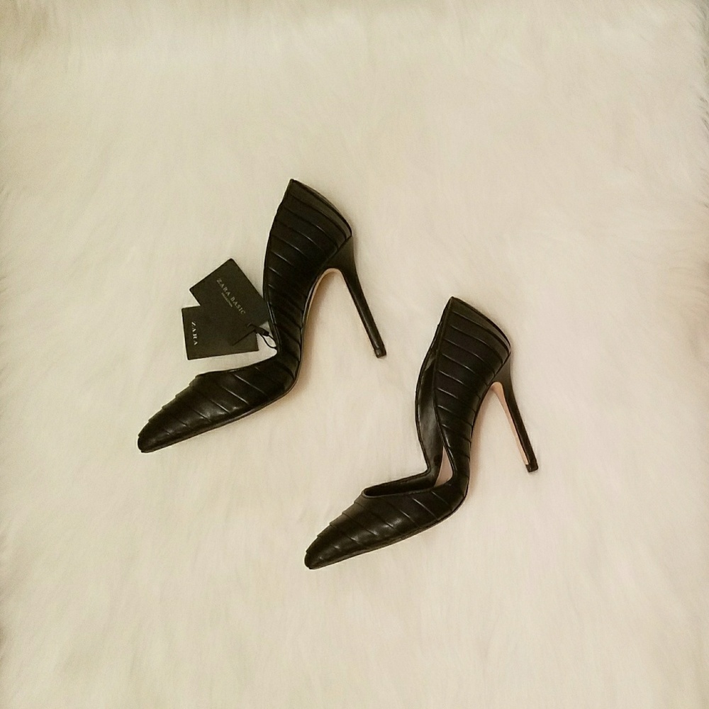 👠 NWT Zara Pleated Court Shoes - Picture 6 of 8