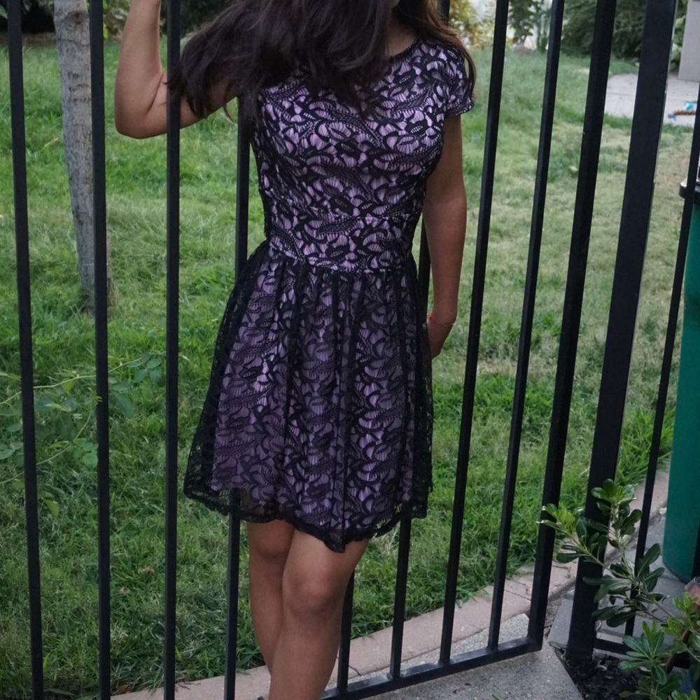 BEAUTIFUL black lace purple Dress 👗
