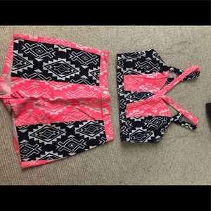 Neon Aztec two piece