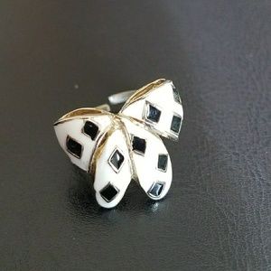 Polka dot bow cocktail ring