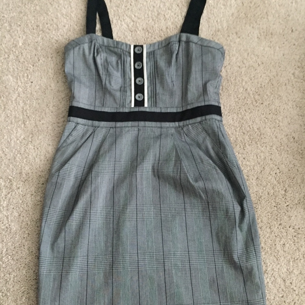 Bebe Plaid Bustier Dress.