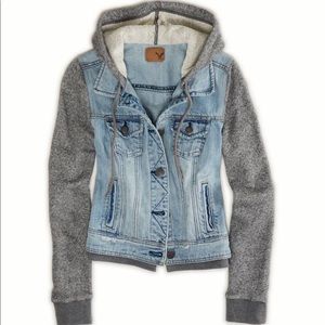 American Eagle Jean Sweater Jacket