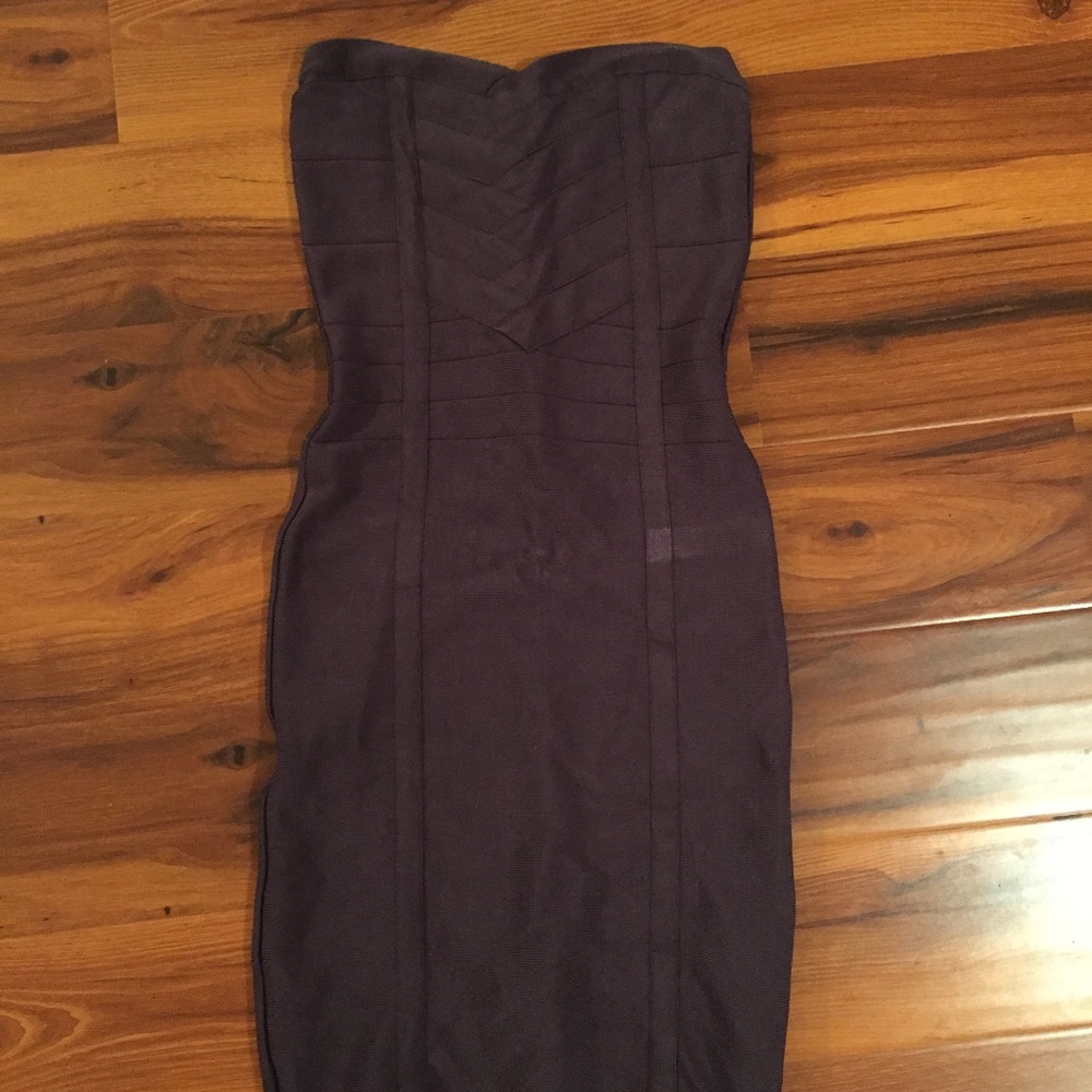 Purple Bebe Strapless Bandage Dress Small