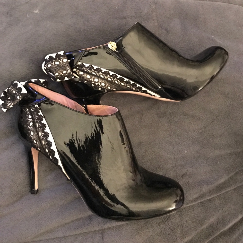 Black Patent Leather Booties