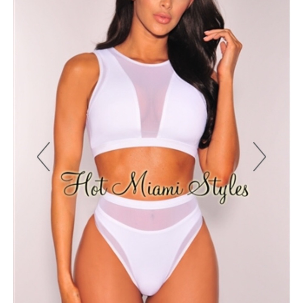 White High Waist Swimwear Set