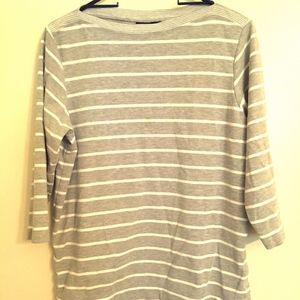 Grey striped 3/4 sleeve sweatshirt