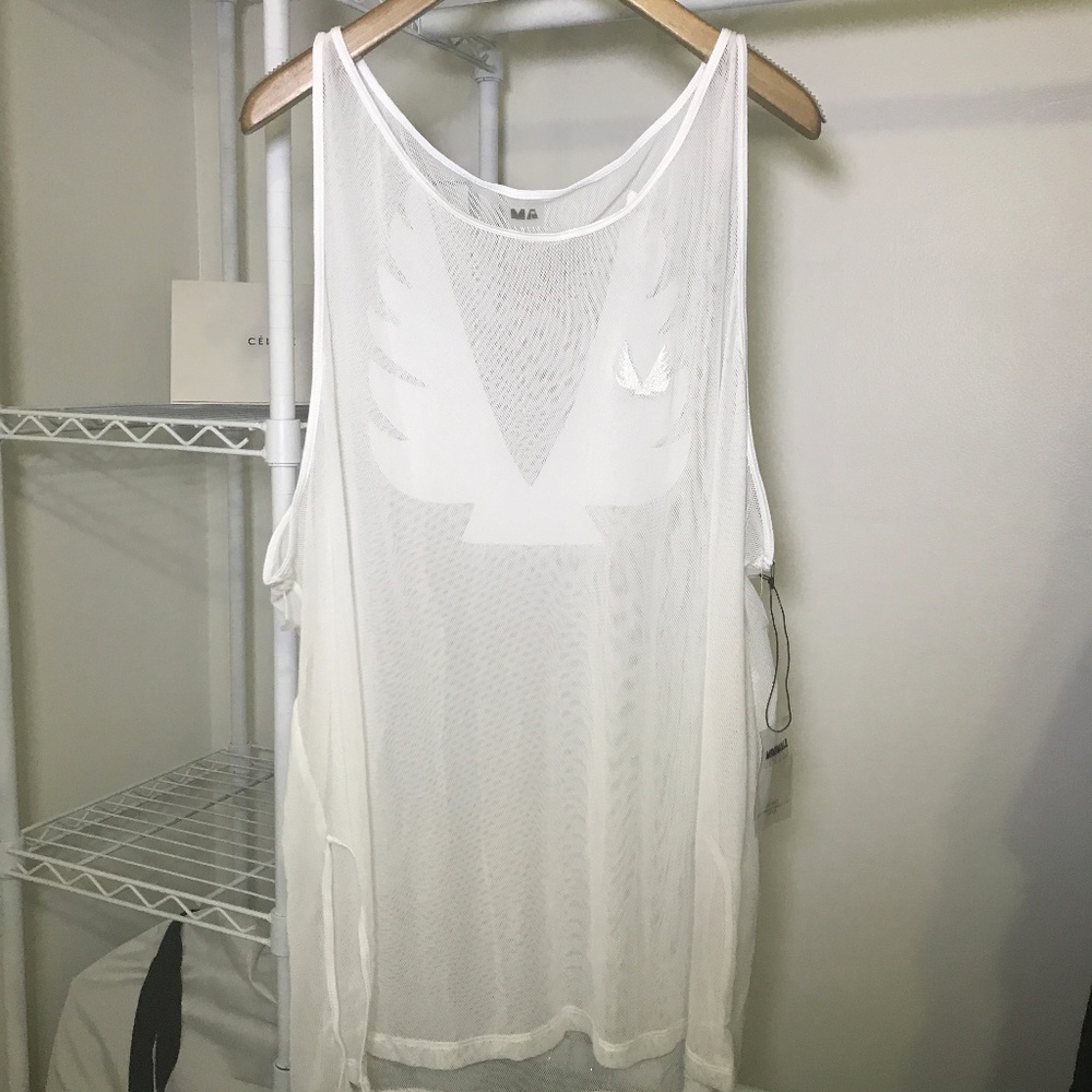 MINIMALE ANIMALE Firebird mesh cover up in white