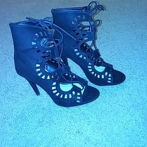 Geometric Cut Out Sandal Heels