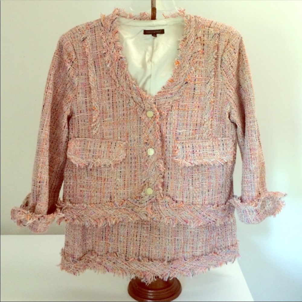 Classic Tweed Blazer with a matching skirt
