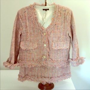 Classic Tweed Blazer with a matching skirt