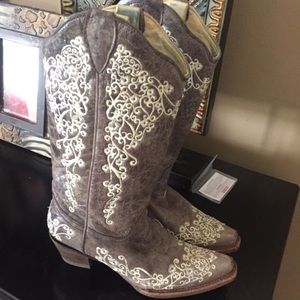 Distressed cowgirl boots
