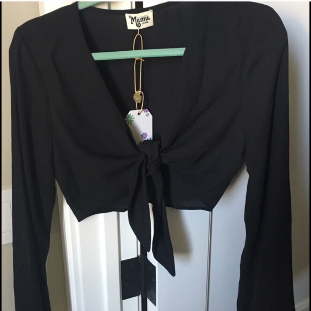 NWT Show Me Your MuMu tie crop top - Picture 2 of 4