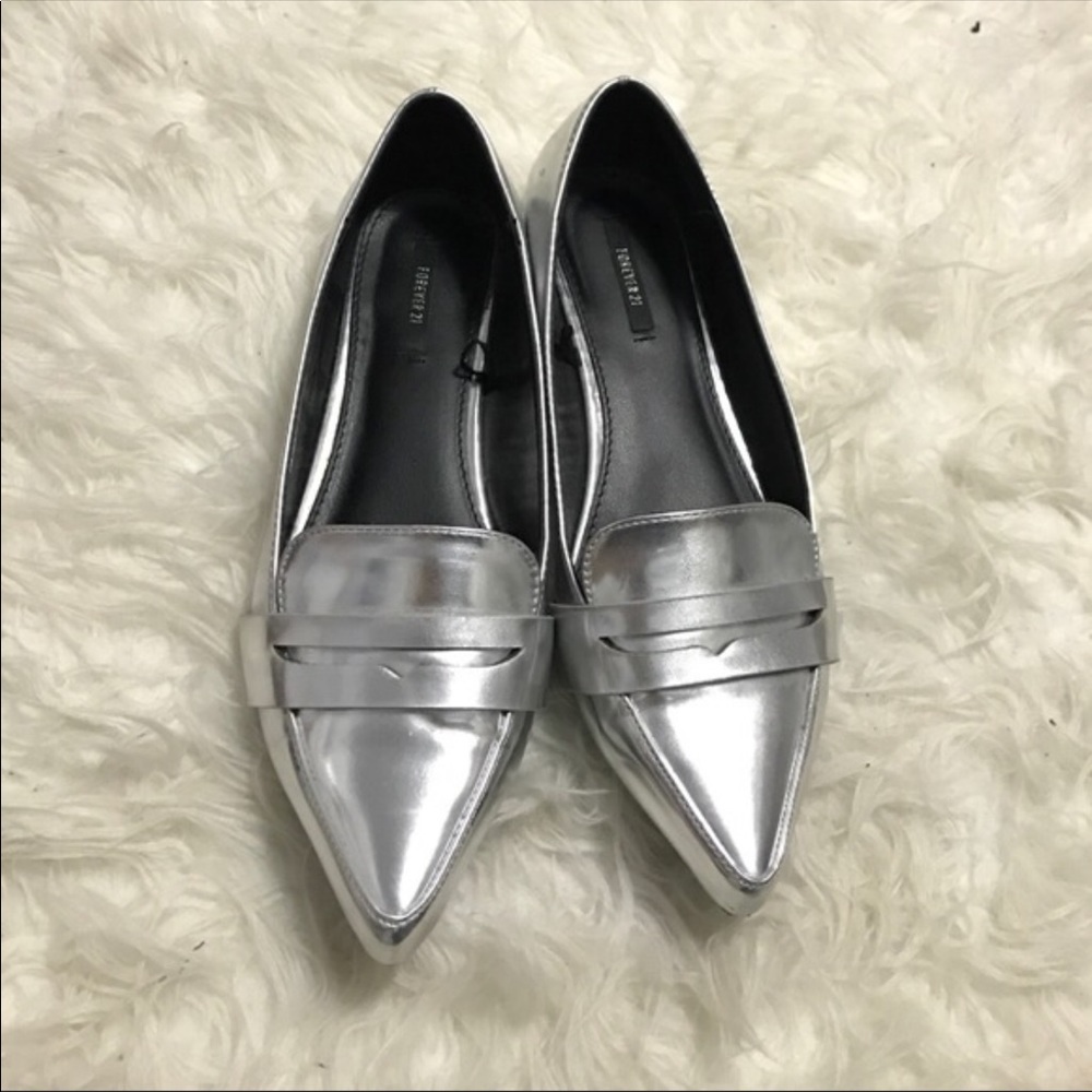Forever 21 Metallic Pointed Flats