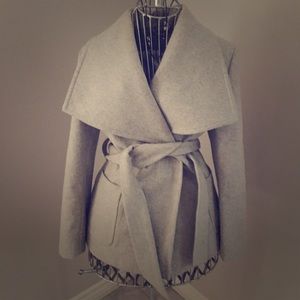 Heather grey wool-blend winter coat.
