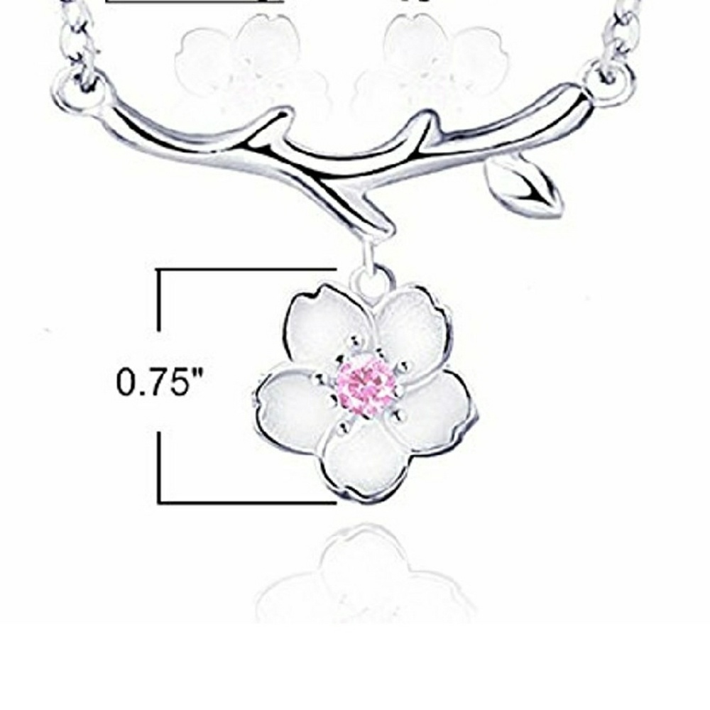 Sakura .925 SS Pink CZ Necklace