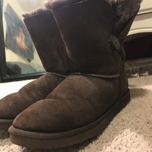 Brown Short Bailey Button Ugg Boots