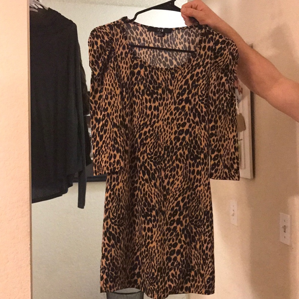 Cheetah print mini dress