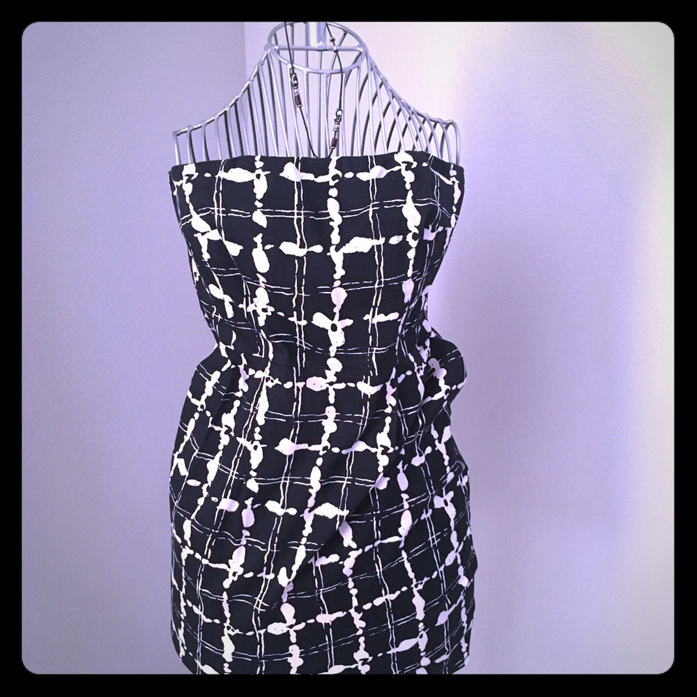 Express black and white cocktail dress