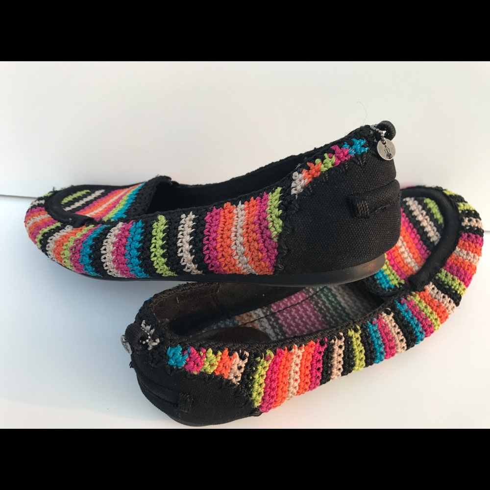 Bright colored weaved slip on The Sak shoes! Size7