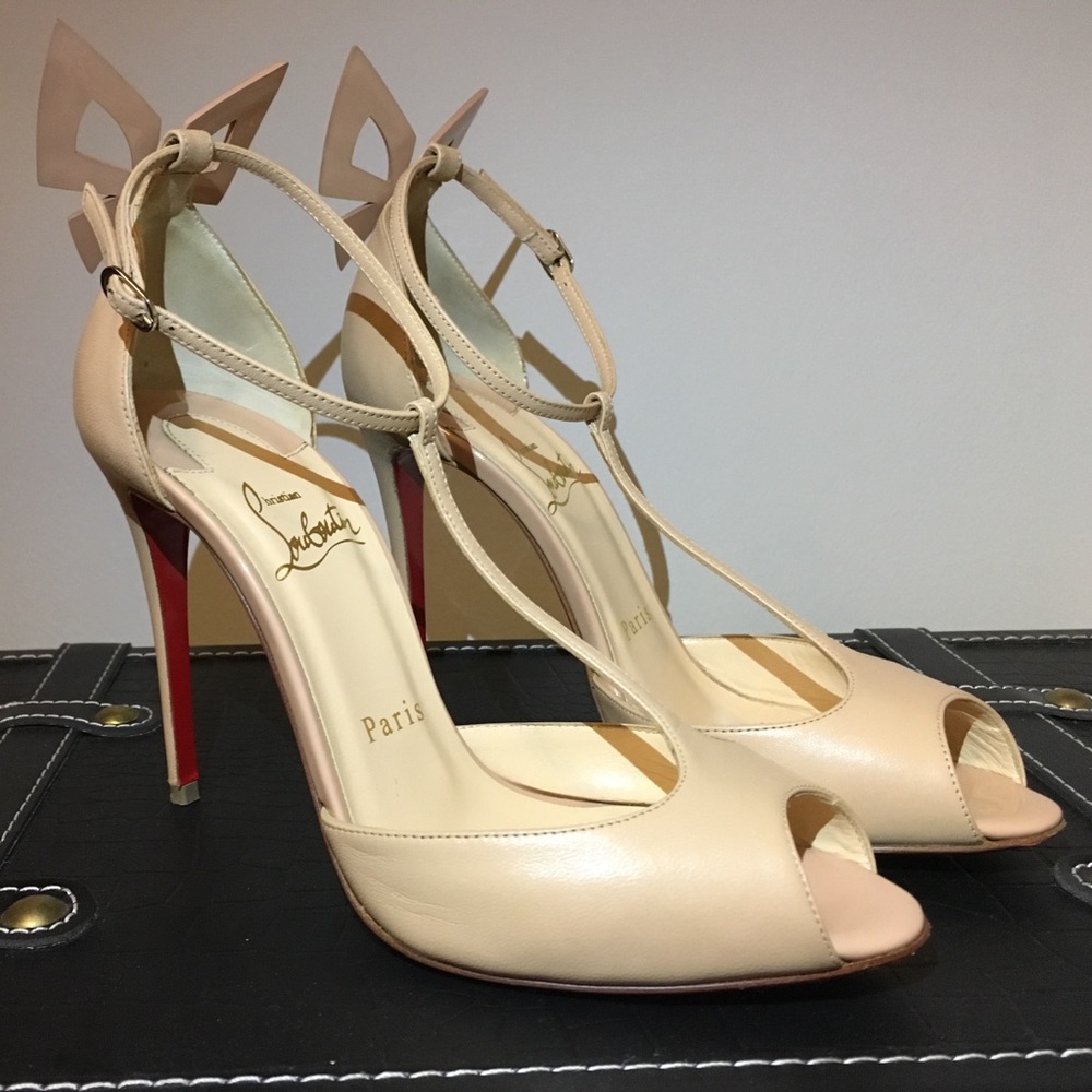 Louboutin Airbak Bow Dash Embellished Peep Toe 36 - Picture 3 of 8