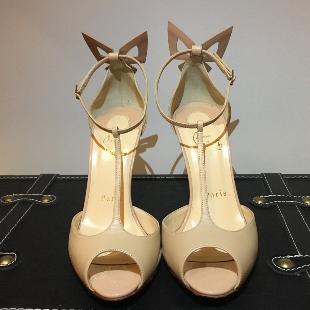 Louboutin Airbak Bow Dash Embellished Peep Toe 36 - Picture 6 of 8