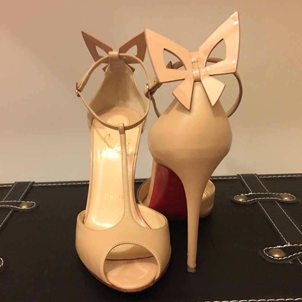 Louboutin Airbak Bow Dash Embellished Peep Toe 36 - Picture 7 of 8