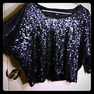 XXI Sequin Dark Blue Sweater/Top
