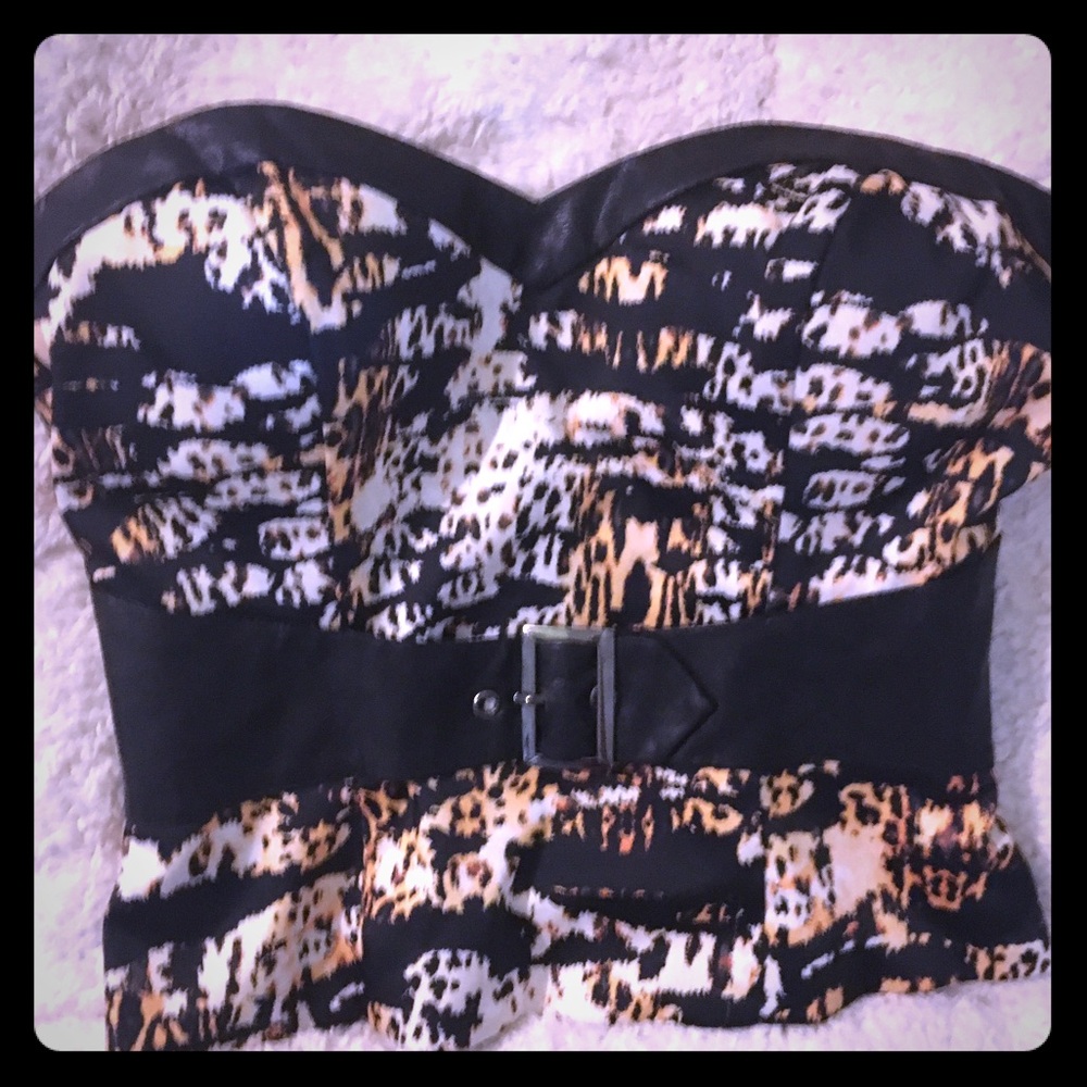 Bebe cheetah bustier xs
