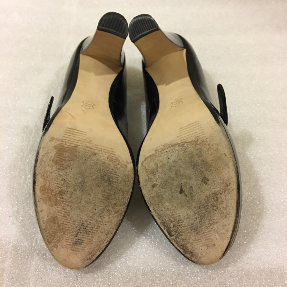 SAKS FIFTH AVENUE black patent maryjane heels_8