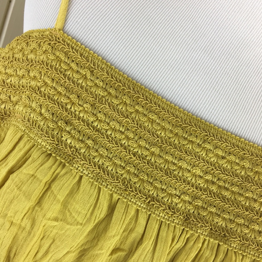 Gold yellow one piece boho off the shoulder romper - Picture 5 of 8