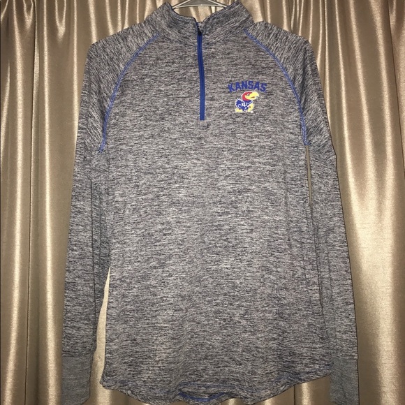Tops - Colosseum Zip Pullover Kansas University Ku (a)
