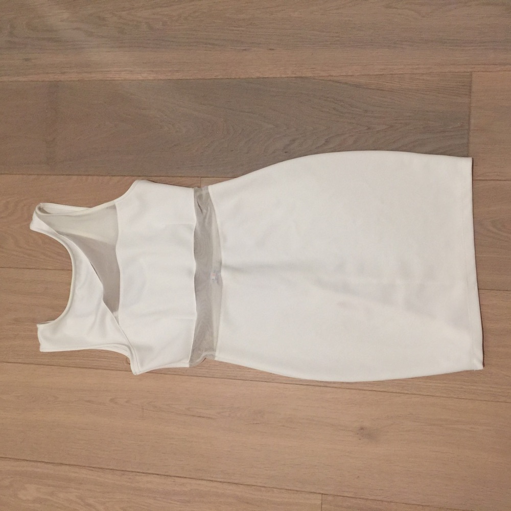 Solemio L.A. White Mesh Bodycon Dress Size M