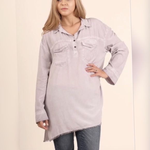 PLUS SIZED DISTRESSED TUNIC~ - Picture 2 of 2
