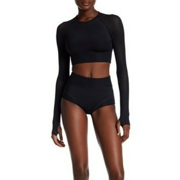 black high waisted dance shorts