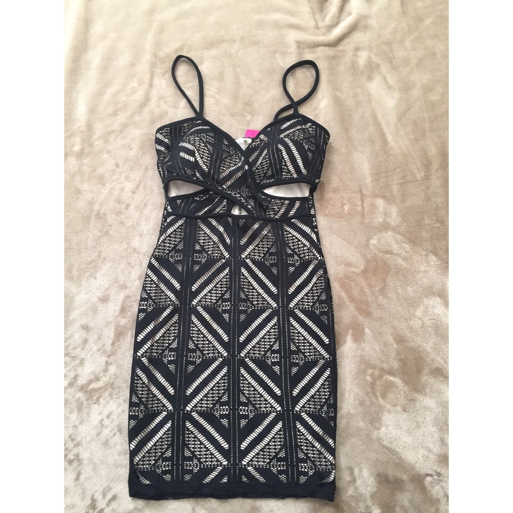 Black & cream dress