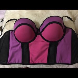 Bebe multicolored modern mesh bustier size large