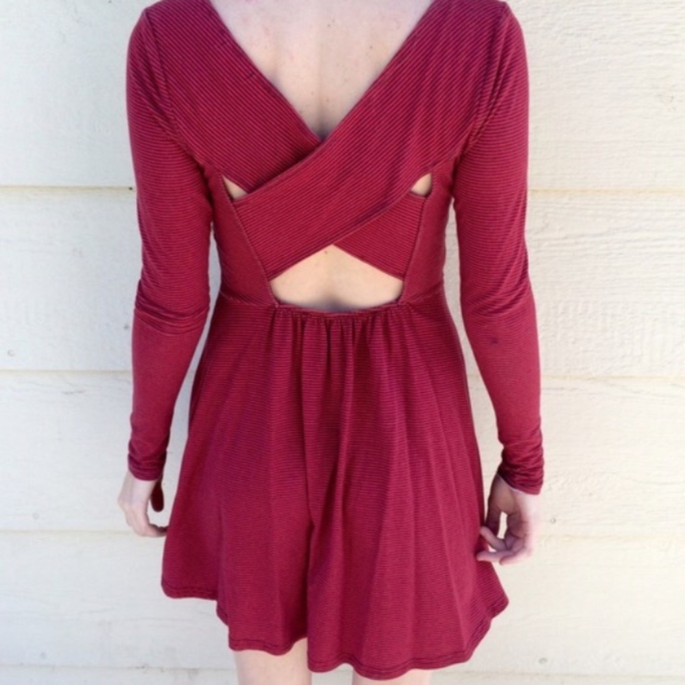 American eagle Red striped dress