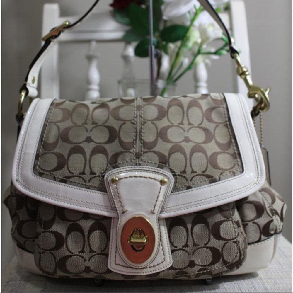 Coach Purse, Ali Legacy Signature Turnlock Handbag