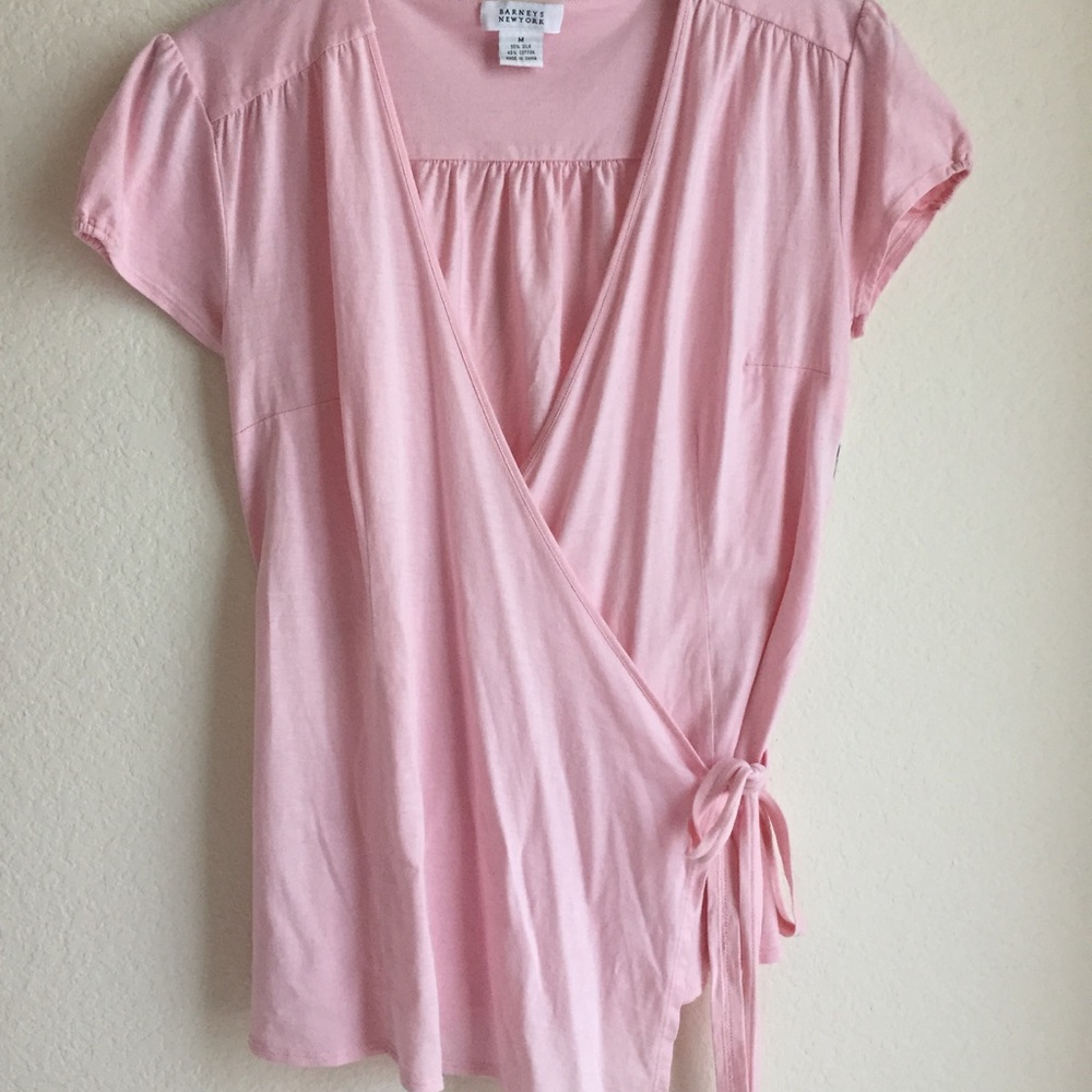 Barney's Silk and Cotton knit wrap Tee