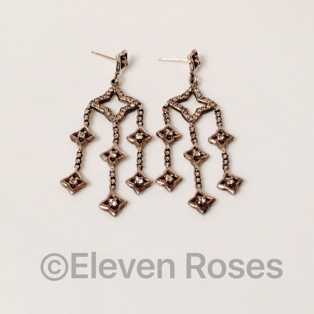 David Yurman Diamond Chandelier Dangle Earrings - Picture 6 of 6