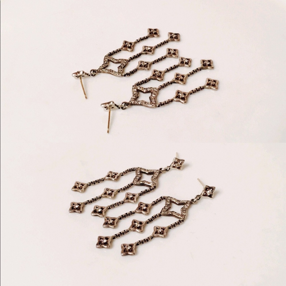 David Yurman Diamond Chandelier Dangle Earrings - Picture 2 of 6