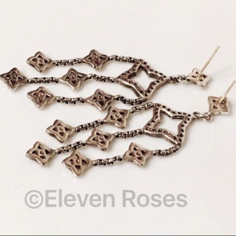 David Yurman Diamond Chandelier Dangle Earrings - Picture 4 of 6
