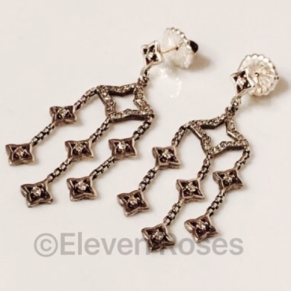 David Yurman Diamond Chandelier Dangle Earrings - Picture 3 of 6
