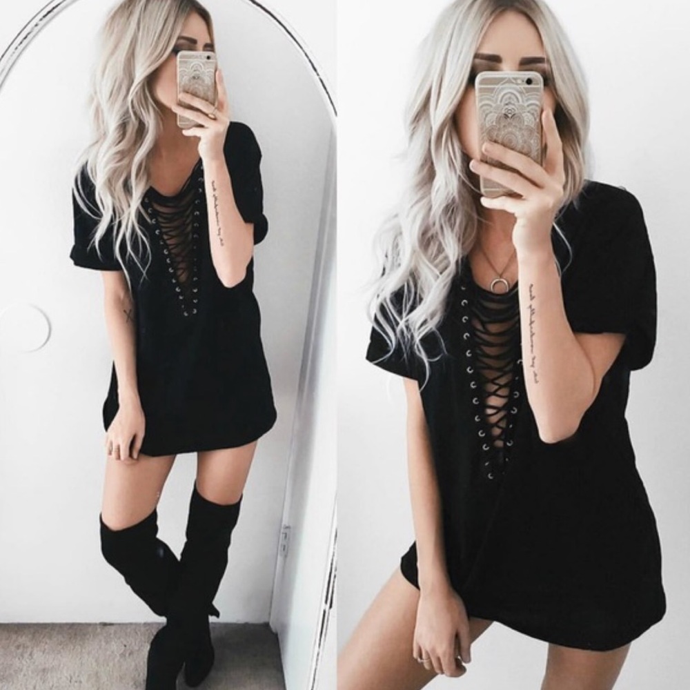 🆕//black lacey lace dress