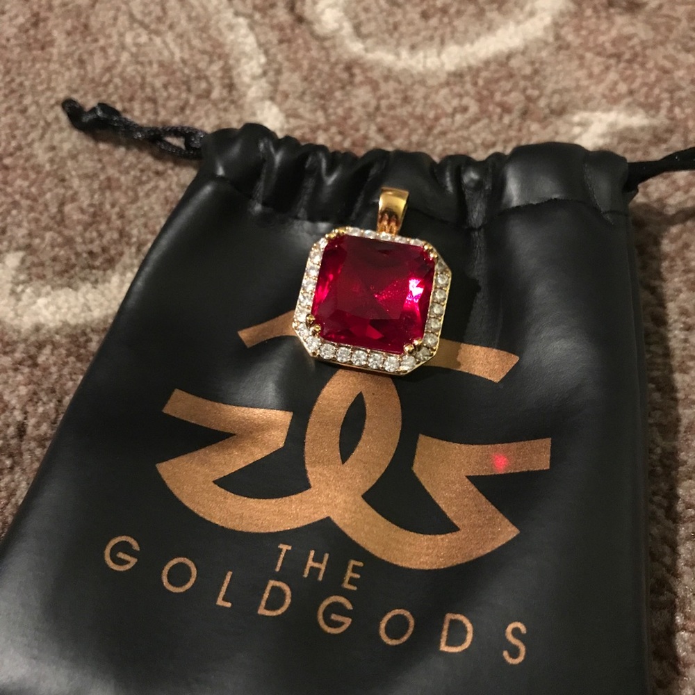 Aura Ruby and Gold Pendant - Gold Gods