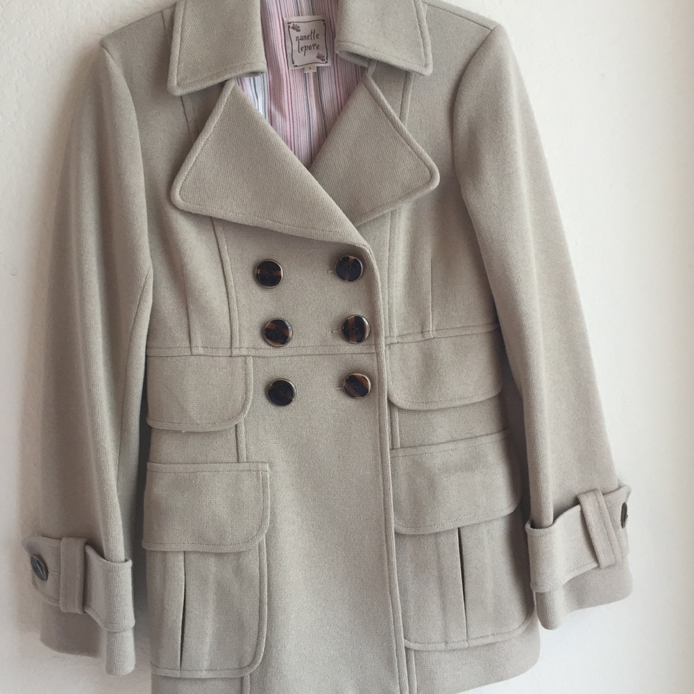Nanette Lepore Light Khaki Cotton Blazer