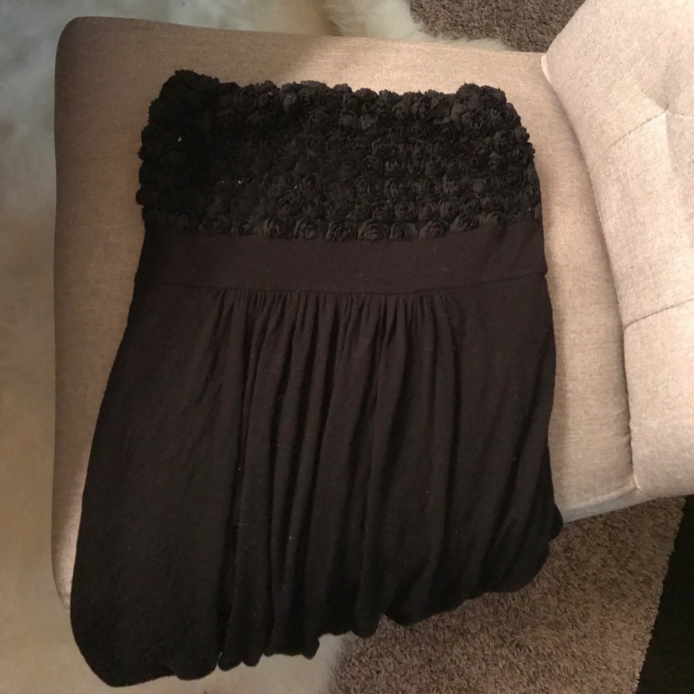 Black shirt with flowers