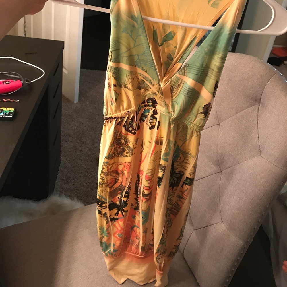Yellow mini dress