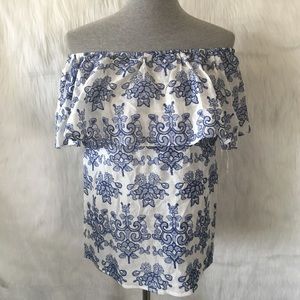 NWT Adiva Off the Shoulder Embroidered Ruffle Top NWT Adiva Off the Shoulder Embroidered Ruffle Top
